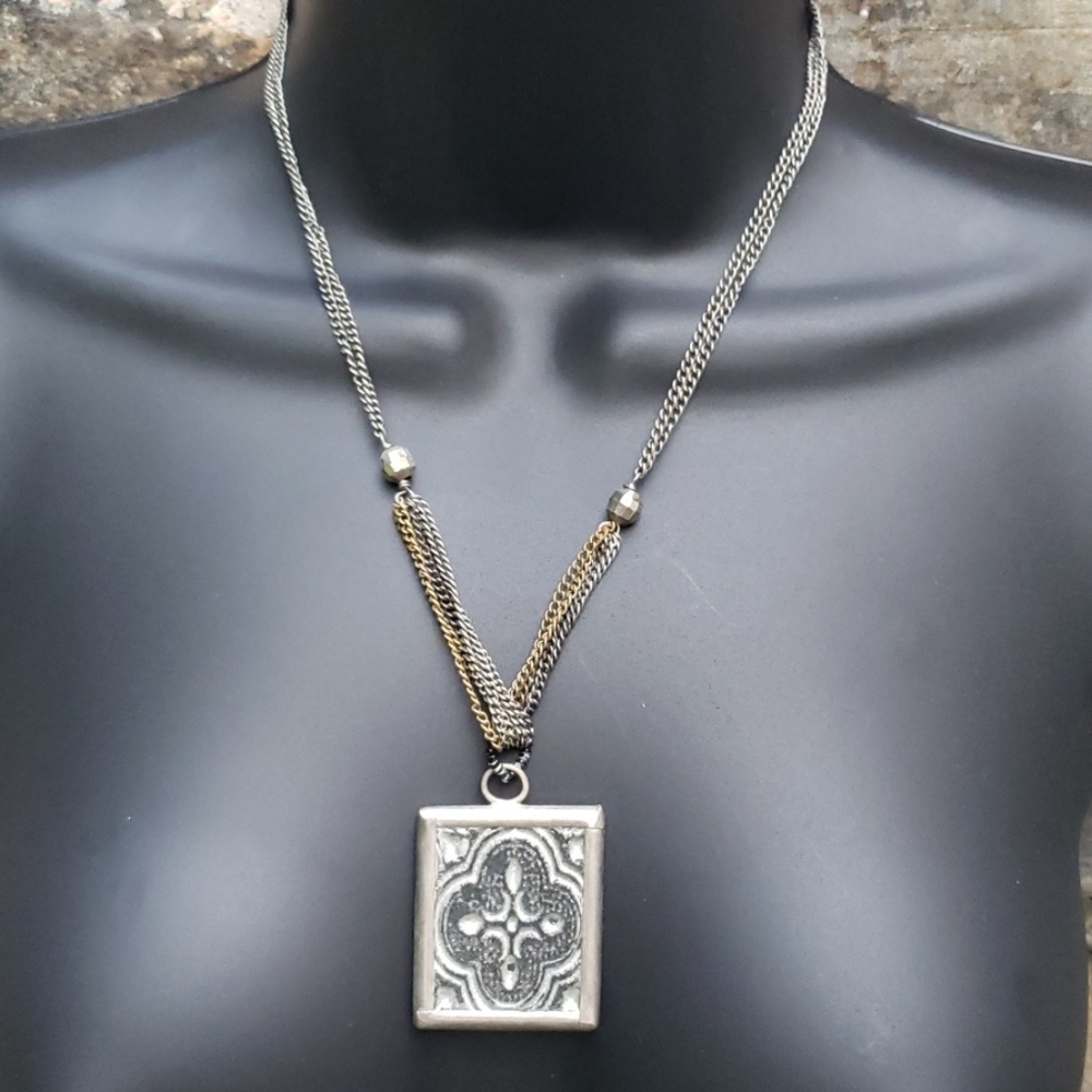 Stained glass window necklace
